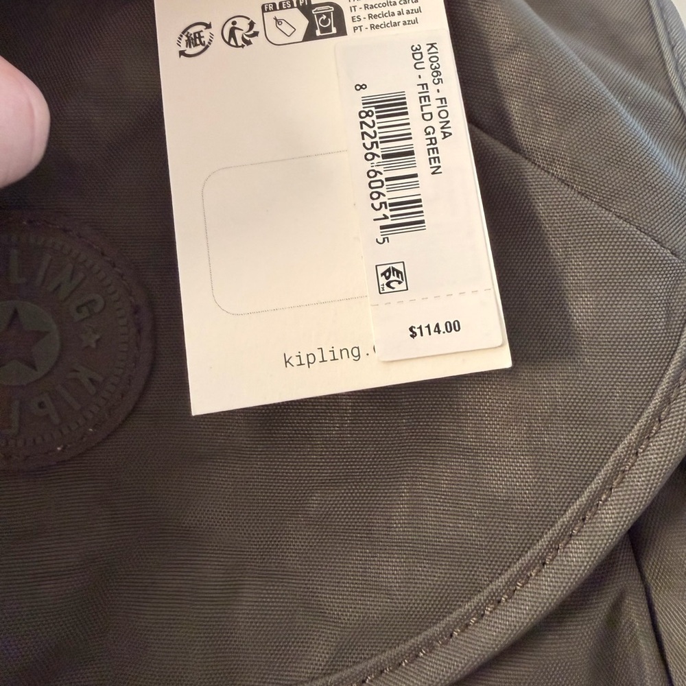 Kipling Gray Backpack with Plush Keychain NWT - image 2